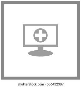 Monitor with mobile application logo medical care