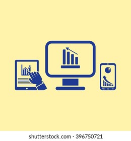 Monitor, Mobile Phone & Tablet Phone Icon.