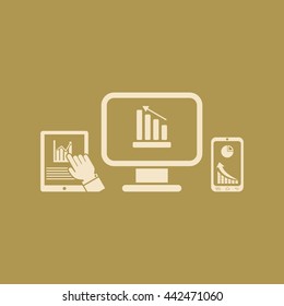 Monitor, Mobile Phone & Tablet Phone Icon. Eps-10.