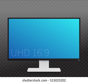 monitor mockup, realistic display with wide screen