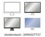 Monitor. Modern monitor with blank screen isolated on white background. Monitor design. ESP 10.