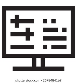 Monitor Modern Vector Icon – Minimal Illustration Symbol Template for Web Mobile App UI Design