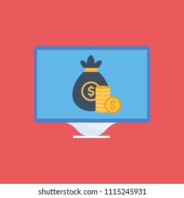 Monitor with money icon