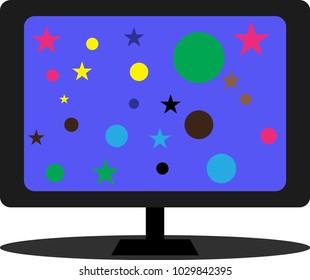 Monitor with moon and star wallpaper  