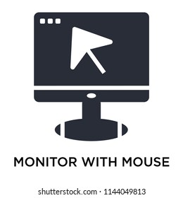 Monitor with mouse cursor icon vector isolated on white background for your web and mobile app design, Monitor with mouse cursor logo concept