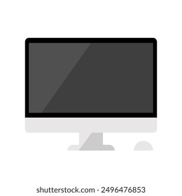 Monitor with mouse. Vector illustration on a white background. Flat style.