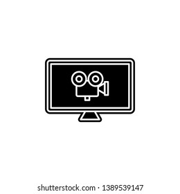 monitor movie, camera icon. Simple glyph, flat vector of Cinema icons for UI and UX, website or mobile application