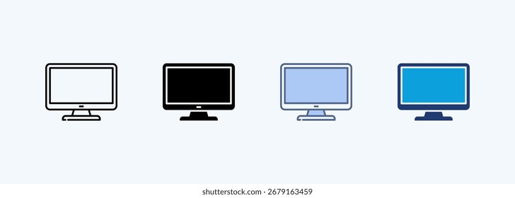 Colección de íconos de estilo múltiple de monitor