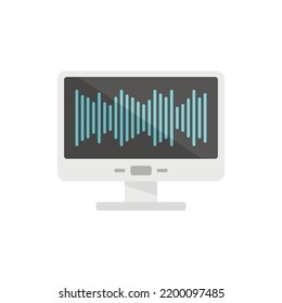 Monitor music equalizer icon. Flat illustration of monitor music equalizer vector icon isolated on white background