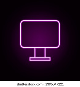 monitor neon icon. Elements of education set. Simple icon for websites, web design, mobile app, info graphics
