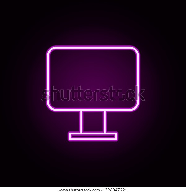 monitor neon icon.
Elements of education set. Simple icon for websites, web design,
mobile app, info
graphics