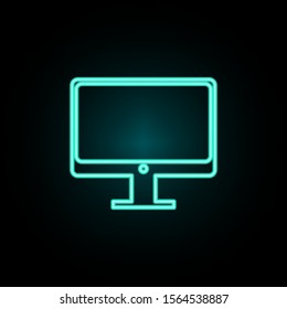 Monitor neon icon. Simple thin line, outline vector of web icons for ui and ux, website or mobile application