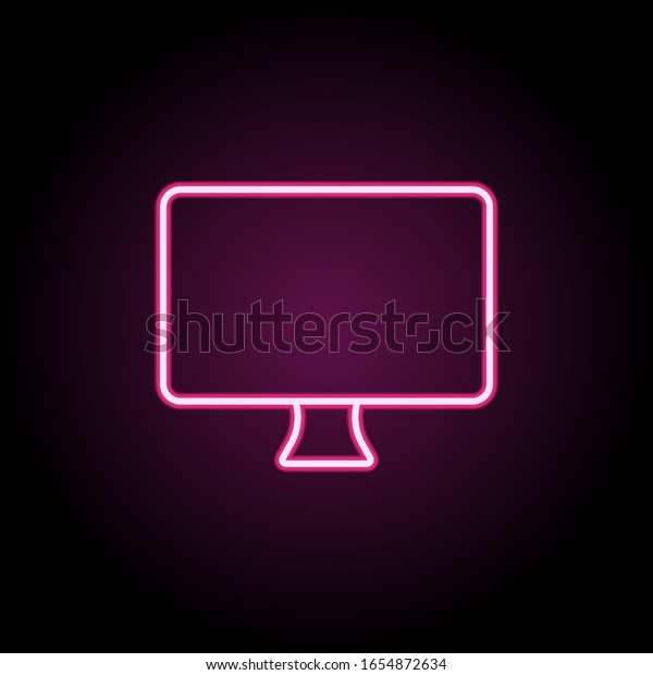 Monitor neon icon.\
Simple thin line, outline vector of web icons for ui and ux,\
website or mobile\
application