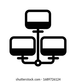 monitor network vector glyph flat icon 