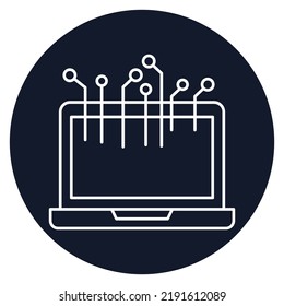 monitor network Vector icon which is suitable for commercial work

