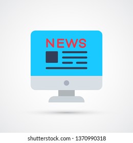 Monitor news site icon trendy color social. Vector eps 10