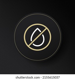 Monitor with nondrop line icon. Save water. linear style sign for mobile concept and web design. Green peace concept. Glassmorphism style. Vector line icon for Business and Advertising