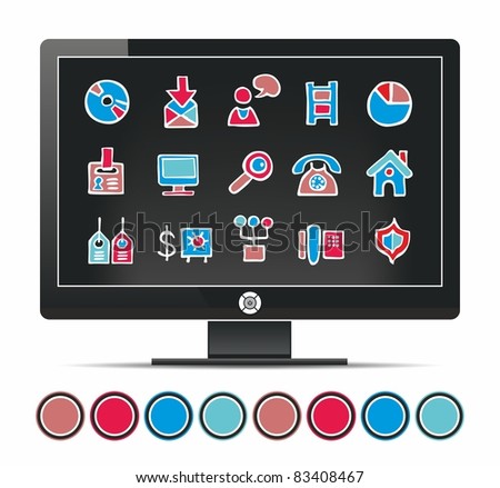 Monitor office icons