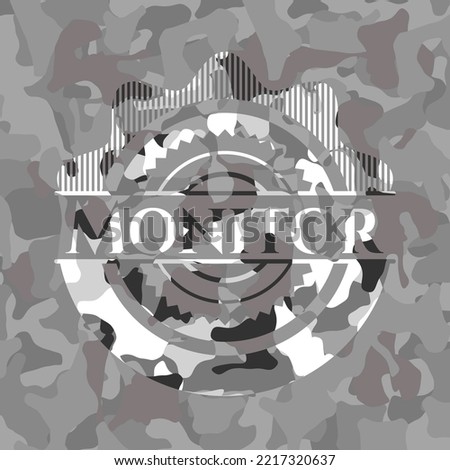 Monitor on grey camo texture 