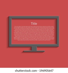 Monitor on a red background