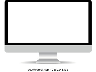 Monitor on a transparent background. Imac. Stock royalty free vector illustration. PNG	