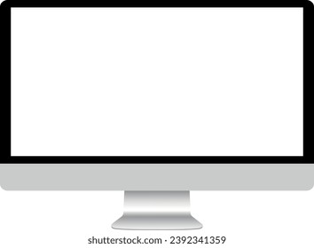 Monitor on a transparent background. Imac. Stock royalty free vector illustration. PNG	