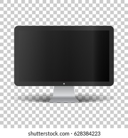 Monitor on transparent background. Template framework. Insert your picture. Vector illustration.