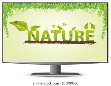  Monitor on  white background. EPS8 vector.