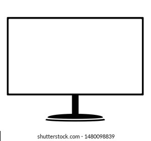 Monitor on a white background. An object. Vector illustration.