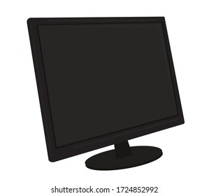 Monitor on a white background. Vector illustration.