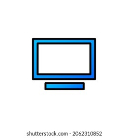 Monitor With Outline Colour Icon Vector Illustration