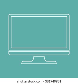 monitor outline, icon in flat-style on the background. stock vector illustration  eps10