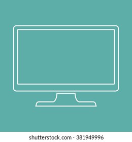 monitor outline, icon in flat-style on the background. stock vector illustration  eps10