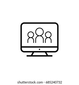 Monitor outline icon illustration isolated vector sign symbol