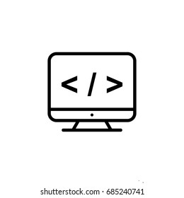 Monitor outline icon illustration isolated vector sign symbol