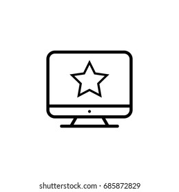 Monitor outline icon illustration isolated vector sign symbol