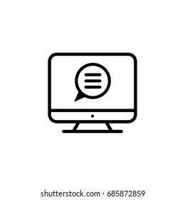 Monitor outline icon illustration isolated vector sign symbol