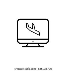 Monitor outline icon illustration isolated vector sign symbol