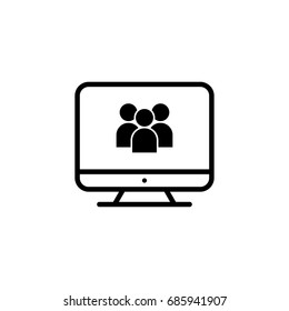 Monitor outline icon illustration isolated vector sign symbol