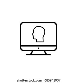 Monitor outline icon illustration isolated vector sign symbol
