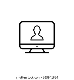 Monitor outline icon illustration isolated vector sign symbol