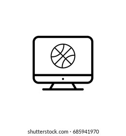 Monitor outline icon illustration isolated vector sign symbol