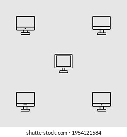monitor outline icon set isolated vector illustration