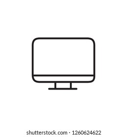Monitor outline icon vector. Monitor outline sign outline on white background. Flat style for graphic design, logo, Web, UI, mobile app, EPS10