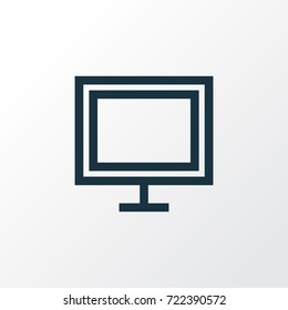 Monitor Outline Symbol. Premium Quality Isolated Display Element In Trendy Style.