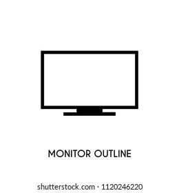 Monitor outline vector icon