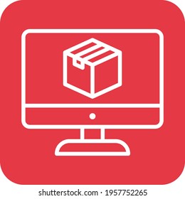Monitor, package, parcel icon vector image. Can also be used for Delivery and logistics. Suitable for use on web apps, mobile apps and print media.