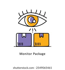 Monitor Package Vector Filled Outline icons style illustration. EPS 10 File