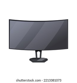 caricatura de monitor de pc. pantalla de pantalla, escritorio de computadora, tecnología en blanco, digital moderno, dispositivo de diseño empresarial, ilustración vectorial de pc de monitor lcd