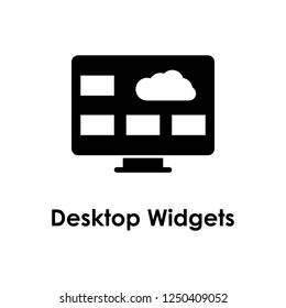 monitor, pc, cloud, desktop widgets icon. One of the business collection icons for websites, web design, mobile app